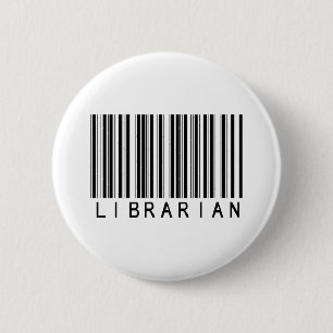 Badge Rond 5 Cm Code barres de bibliothécaire