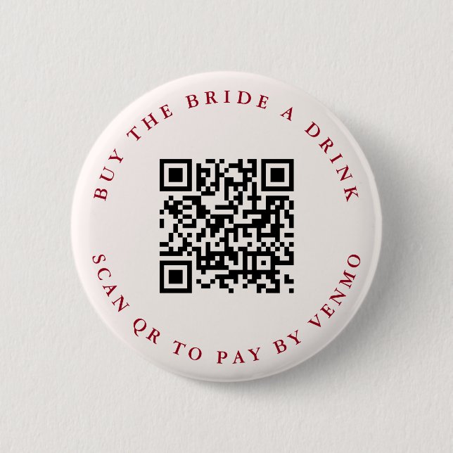 Badge Rond 5 Cm Code QR de la soirée de cocktails modernes pour l' (Devant)