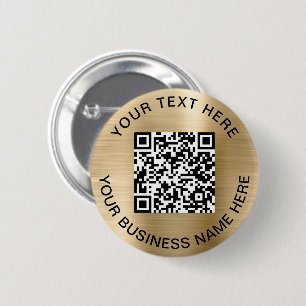 Badge Rond 5 Cm Code QR - Or promotionnel