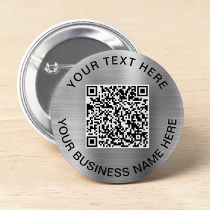 Badge Rond 5 Cm Code QR promotionnel argent