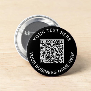 Badge Rond 5 Cm Code QR Promotionnel Noir