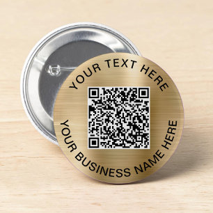 Badge Rond 5 Cm Code QR promotionnel or