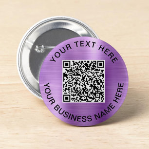 Badge Rond 5 Cm Code QR Promotionnel Violet