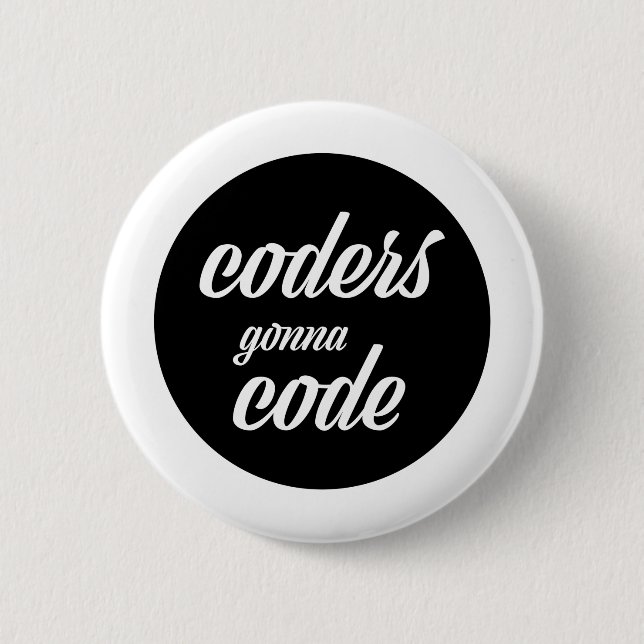 Badge Rond 5 Cm Codeurs allant coder (Devant)