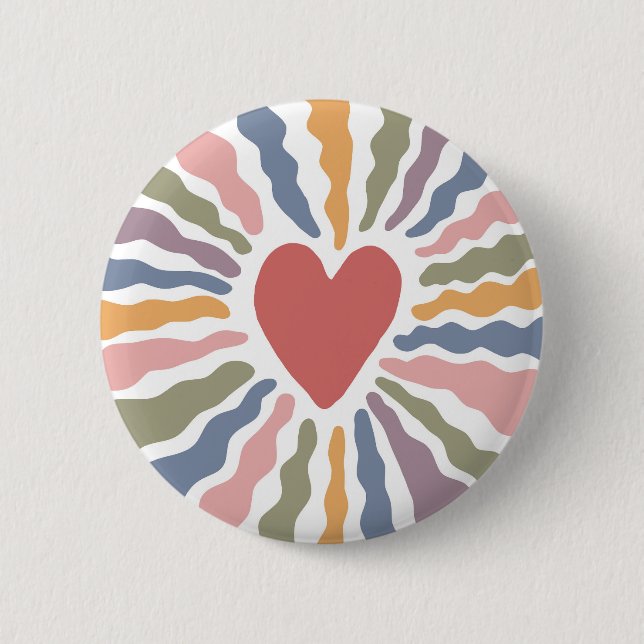 Badge Rond 5 Cm Coeur (Devant)