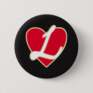 Badge Rond 5 Cm Coeur amoureux
