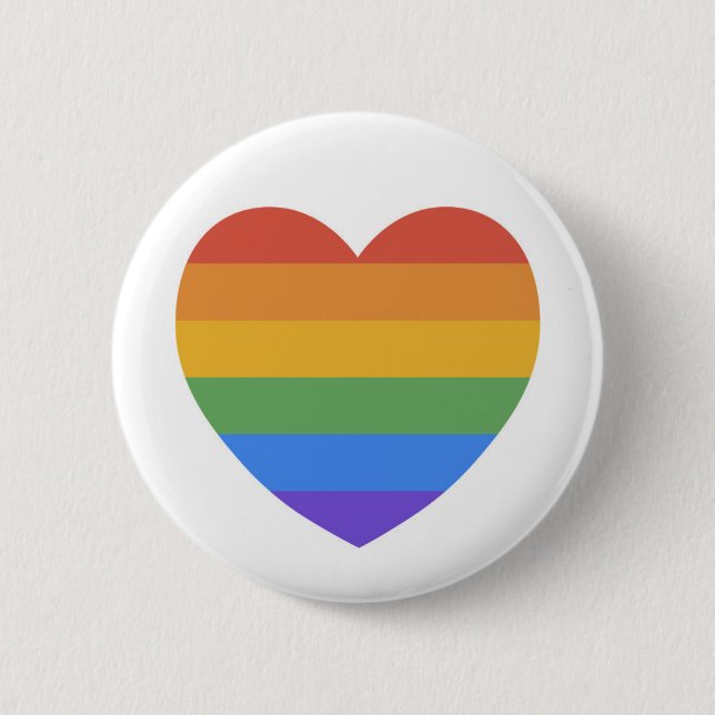 Badge Rond 5 Cm Coeur arc-en-ciel (Devant)