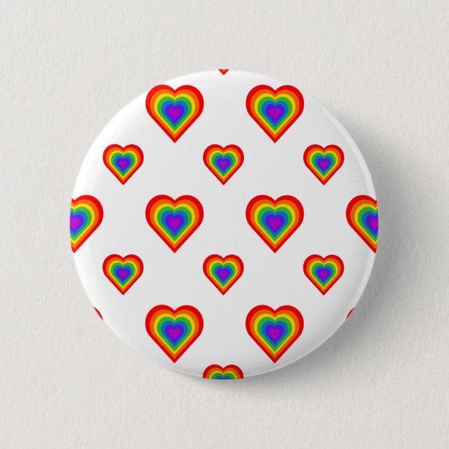 Badge Rond 5 Cm Coeur arc-en-ciel (Devant)