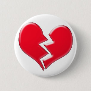 Badge Rond 5 Cm Coeur brisé