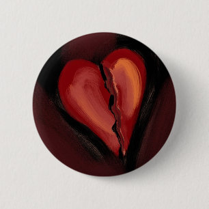 Badge Rond 5 Cm Coeur brisé