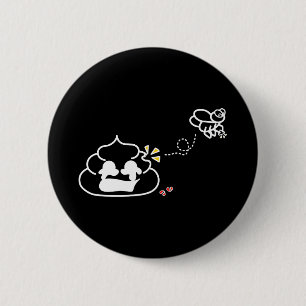 Badge Rond 5 Cm Coeur brisé Poop - Brootsch le PooPoo