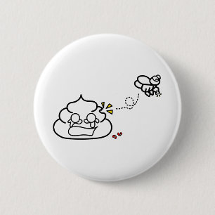 Badge Rond 5 Cm Coeur brisé Poop - Brootsch le PooPoo