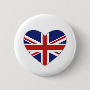 Badge Rond 5 Cm Coeur britannique