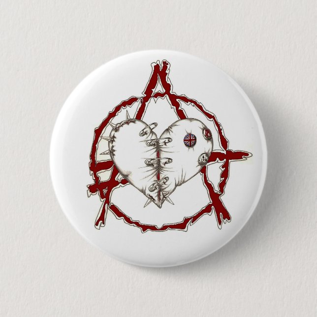 Badge Rond 5 Cm Coeur d'anarchie (Devant)