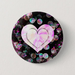 Badge Rond 5 Cm Coeur dansant