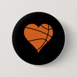 Badge Rond 5 Cm Coeur de basket-ball 2