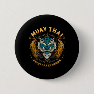 Badge Rond 5 Cm Cœur de champion - Kickboxing et Muay Thai Ang
