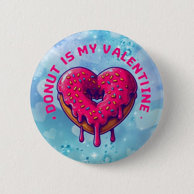 Badge Rond 5 Cm Coeur de Donut (Devant)