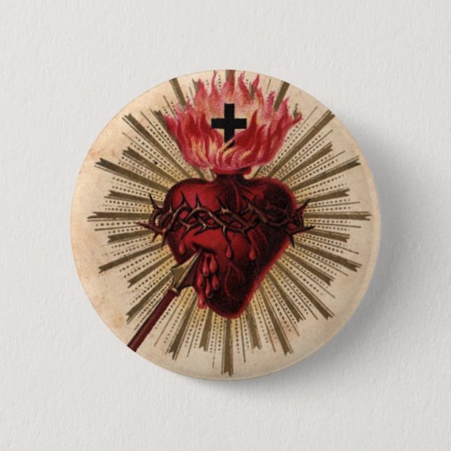 Badge Rond 5 Cm Coeur de Jésus (petit) (Devant)