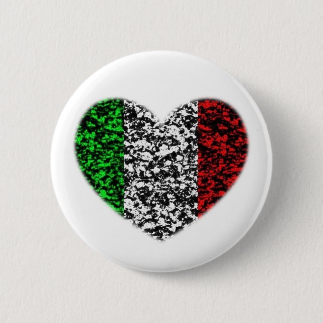 Badge Rond 5 Cm Coeur de l'Italie (Devant)