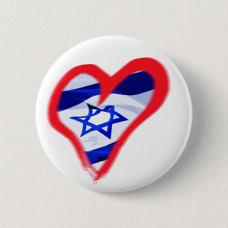 Badge Rond 5 Cm Coeur de Luv Israël
