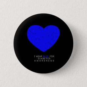 Badge Rond 5 Cm Coeur de sensibilisation au diabète