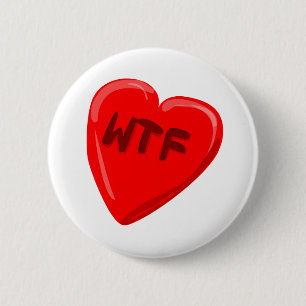 Badge Rond 5 Cm Coeur de WTF
