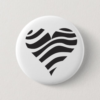 Badge Rond 5 Cm Coeur de zèbre