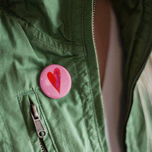 Badge Rond 5 Cm Coeur d'eau simple