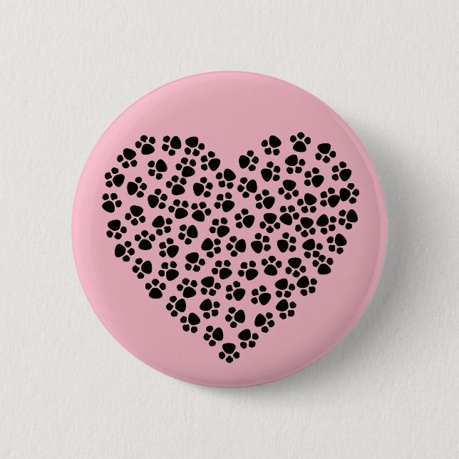 Badge Rond 5 Cm Coeur d'empreinte (Devant)