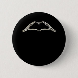 Badge Rond 5 Cm Coeur des mains osseuses actif