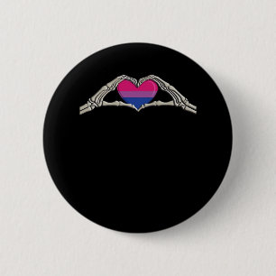 Badge Rond 5 Cm Coeur des mains osseuses Goth bisexuel