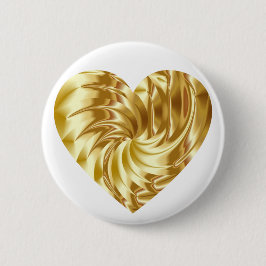 Badge Rond 5 Cm Coeur d'or (forme d'or de l'amour)