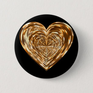 Badge Rond 5 Cm Coeur en bronze