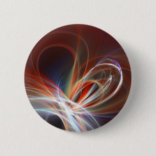 Badge Rond 5 Cm coeur en feu