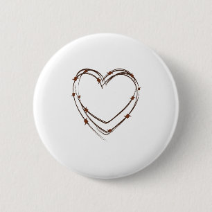 Badge Rond 5 Cm Coeur en fil barbelé