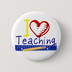 Badge Rond 5 Cm (Coeur) enseignement I