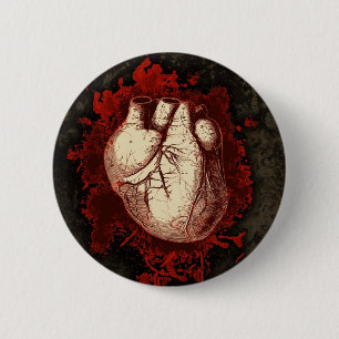 Badge Rond 5 Cm Coeur et éclaboussure