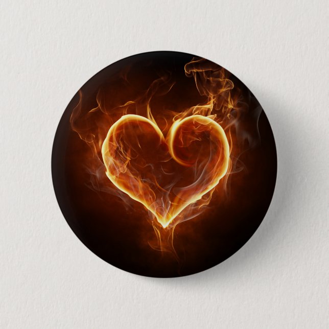 Badge Rond 5 Cm Coeur flamboyant (Devant)