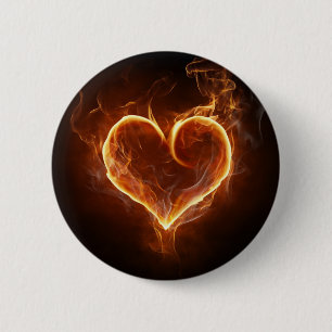 Badge Rond 5 Cm Coeur flamboyant