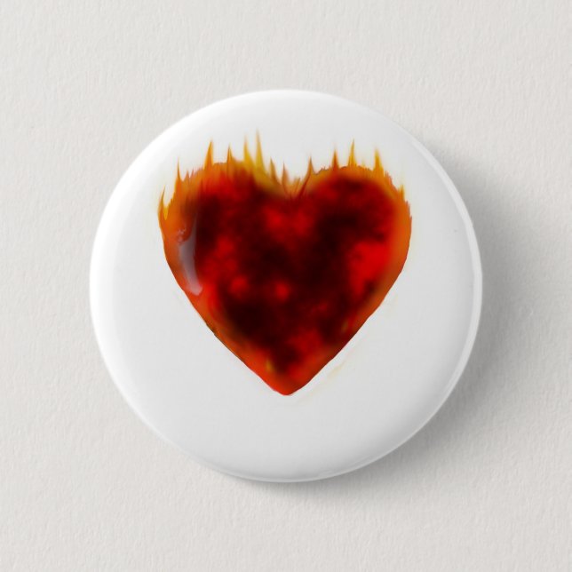 Badge Rond 5 Cm Coeur flamboyant (Devant)