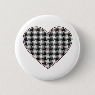 Badge Rond 5 Cm Cœur Houndstooth (Tuscaloosa, Alabama)