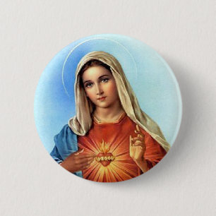 Badge Rond 5 Cm Coeur impeccable Mary