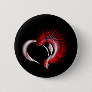 Badge Rond 5 Cm Coeur métallique