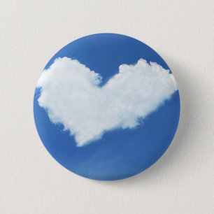 Badge Rond 5 Cm Coeur nuageux