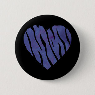 Badge Rond 5 Cm Coeur pourpre Poster de animal Zebra