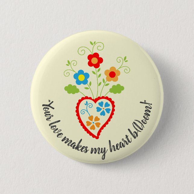 Badge Rond 5 Cm Coeur romantique populaire portugais (Devant)