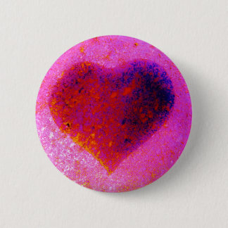 Badge Rond 5 Cm Coeur rose chaud