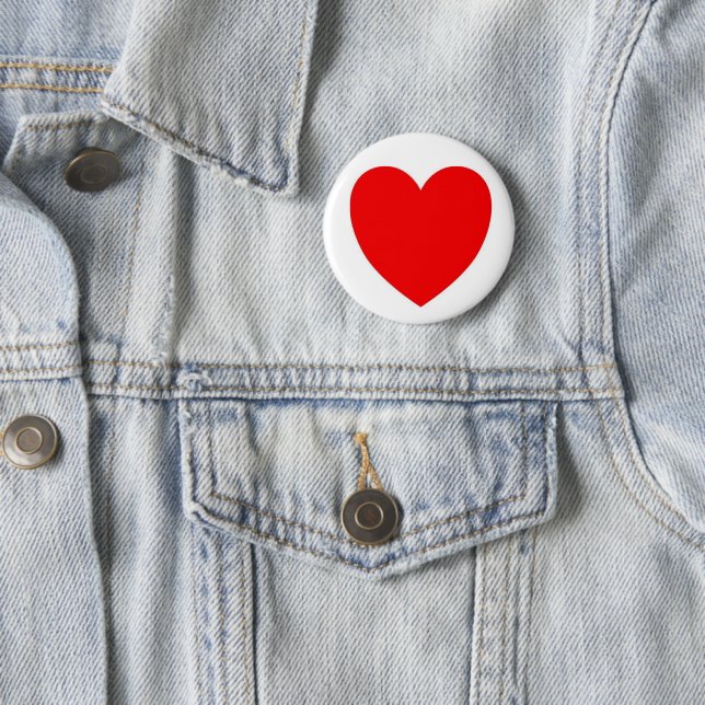 Badge Rond 5 Cm Coeur rouge (En situation)