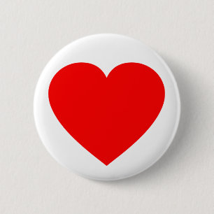 Badge Rond 5 Cm Coeur rouge clair